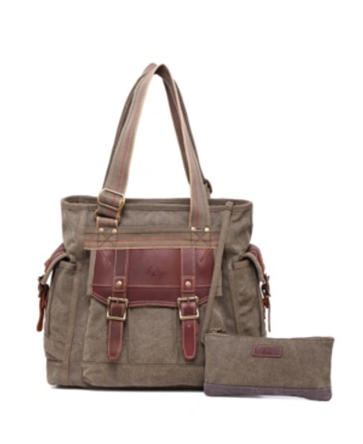 Tsd Brand Women's Turtle Ridge Canvas Tote Bag In Olive