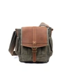 Tsd Brand Turtle Ridge Canvas Crossbody Bag In Olive