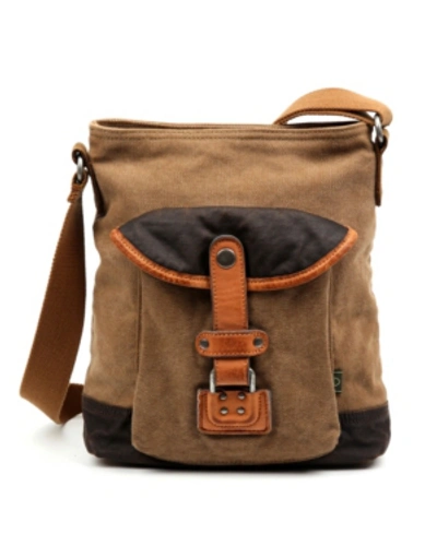 Tsd Brand Tapa Canvas Crossbody Bag In Brown