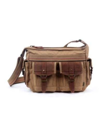 Tsd Brand Turtle Ridge Canvas Mail Bag In Camel