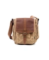 Tsd Brand Turtle Ridge Canvas Crossbody Bag In Camel