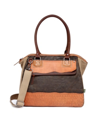 Tsd Brand Tapa Canvas Satchel Bag In Brown