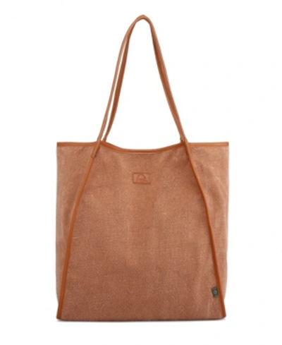 Tsd Brand Pine Hill Canvas Tote Bag In Tan
