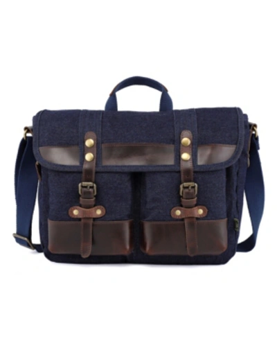 Tsd Brand Valley Trail Canvas Crossbody Bag In Blue