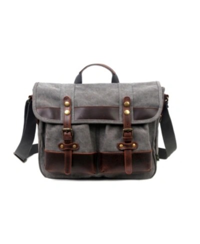 Tsd Brand Valley Trail Canvas Crossbody Bag In Gray