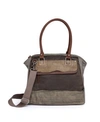 TSD BRAND TAPA CANVAS SATCHEL BAG