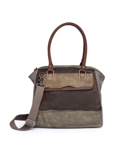 Tsd Brand Tapa Canvas Satchel Bag In Gray