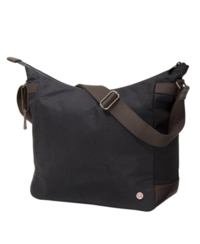 Manhattan Portage Riverside Waxed Shoulder Bag In Black