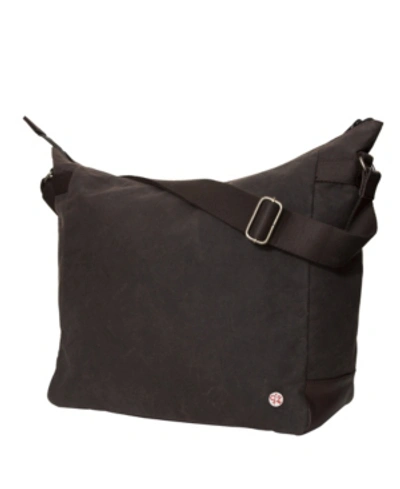 Manhattan Portage Riverside Waxed Shoulder Bag In Dark Brown