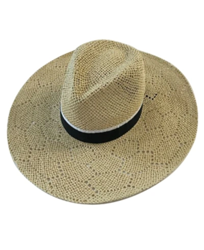 Marcus Adler Open Weave Wide Brim Hat In Natural