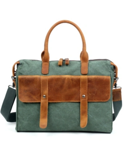 Tsd Brand Canvas Valley Hill Computer Brief Bag In Teal