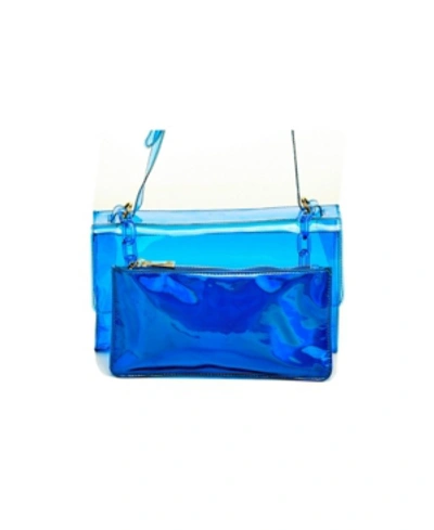 Like Dreams Frozen Envelope Chain Belt Bag In Blue