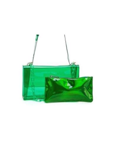Like Dreams Frozen Envelope Chain Belt Bag In Green