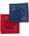 COLLECTION XIIX TRADITIONAL SQUARE BANDANA SET, 2 PACK