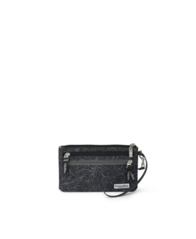 Baggallini Rfid Currency Organizer Wristlet Zip Wallet In Charcoal