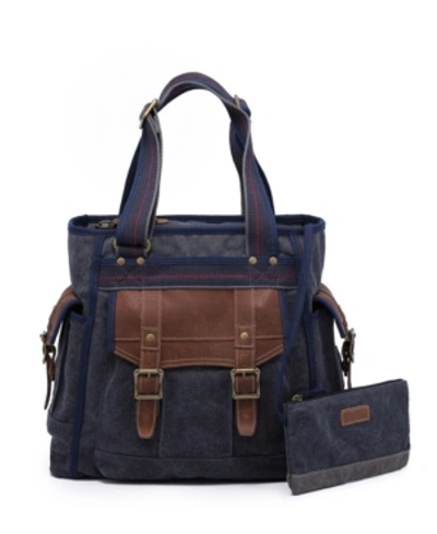 Tsd Brand Women's Turtle Ridge Canvas Tote Bag In Navy