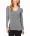 Cuddl Duds Plus Size Fleecewear With Stretch Crewneck Top In Heather Charcoal