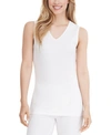 Cuddl Duds Softwear Lace-edge V-neck Tank Top In White
