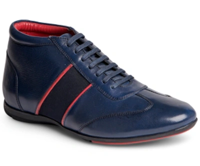 Carlos By Carlos Santana Fleetwood Mid-top Sneaker Men's Shoes In Navy Blue