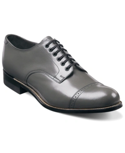 Stacy Adams Madison Mens Leather Lace Up Cap Toe Oxfords In Grey
