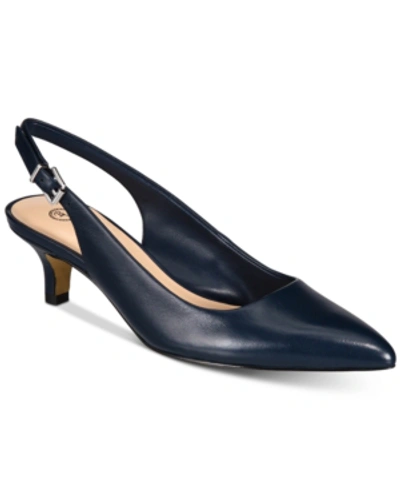 Bella Vita Scarlett Womens Patent Leather Ankle Strap Heels In Navy Leather