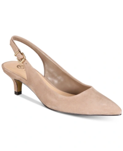 Bella Vita Scarlett Slingback Pumps In Almond Kidsuede