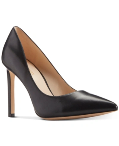 Nine West Women's Tatiana Pointy Toe Stiletto Pumps In Black Leather