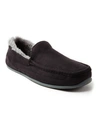 Deer Stags Spun Mens Faux Suede Faux Fur Lined Loafer Slippers In Black