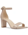 NINE WEST WOMEN'S PRUCE ROUND TOE BLOCK HEEL DRESS SANDALS