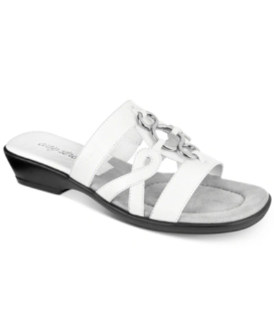 Easy Street Torrid Embellished Strappy Faux Leather Sandal In White