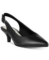 Easy Street Faye Womens Faux Leather Slingback Kitten Heels In Black
