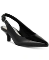 Easy Street Faye Slingback Kitten-heel Pumps In Black Patent