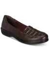 Easy Street Genesis Womens Faux Leather Slip On Loafers In Brown Burnish