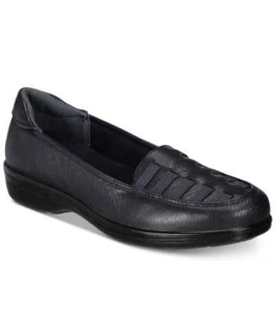 Easy Street Genesis Womens Laceless Slip On Casual Shoes In Navy Burnish