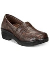 Easy Street Easy Works By  Lyndee Slip Resistant Clogs Women's Shoes In Brown Tool