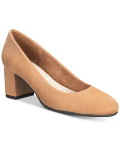 Easy Street Proper Pumps Women's Shoes In Sand Super Suede