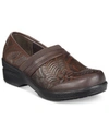 Easy Street Origin Womens Faux Leather Embossed Clogs In Brown Tool