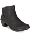 Easy Street Dawnta Womens Faux Leather Heels Booties In Black Matte