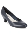 Easy Street Fabulous Womens Faux Leather Round Toe Pumps In New Navy