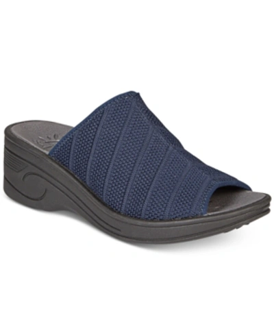 Easy Street Solite Airy Slide Sandals Women's Shoes In Navy Stretch