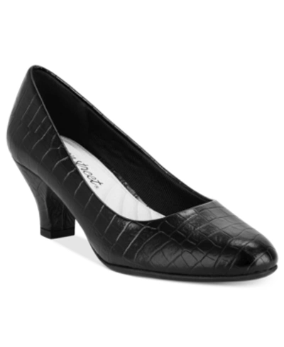 Easy Street Fabulous Pumps In Black Croco
