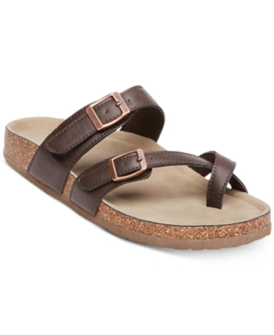 Madden Girl Bryceee Footbed Sandals In Dark Brown