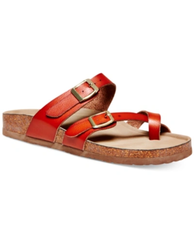 Madden Girl Bryceee Footbed Sandals In Cognac