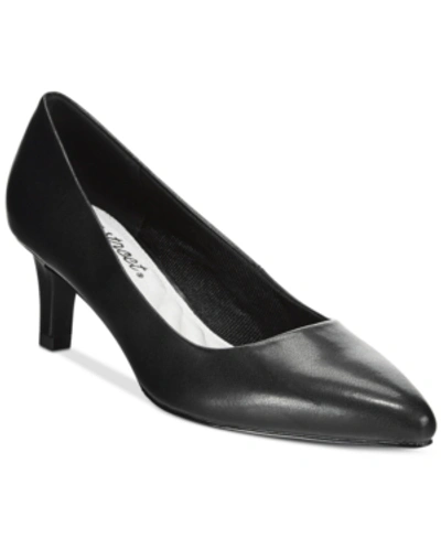 Easy Street Pointe Womens Padded Insole Almond Toe Dress Pumps In Black