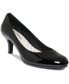 Easy Street Passion Womens Patent Round Toe Dress Pumps In Black Patent