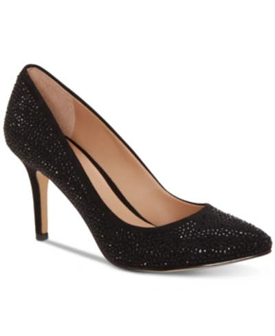 Inc International Concepts Women's Zitah Embellished Pointed Toe Pumps, Created For Macy's In Black Bling