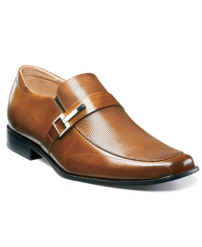Stacy Adams Men's Beau Bit Perforated Leather Loafer Men's Shoes In Cognac