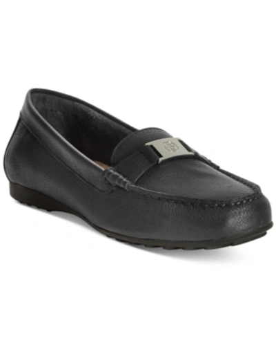 Giani Bernini Women's Dailyn Memory Foam Slip On Loafers, Created For Macy's In Black Leather