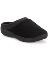 ISOTONER SIGNATURE MICROTERRY PILLOWSTEP SLIPPERS WITH SATIN TRIM