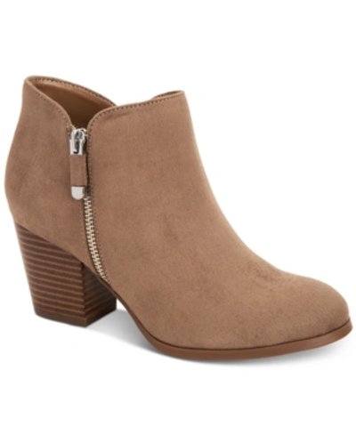 Style & Co Masrinaa Ankle Booties, Created For Macy's Women's Shoes In Taupe